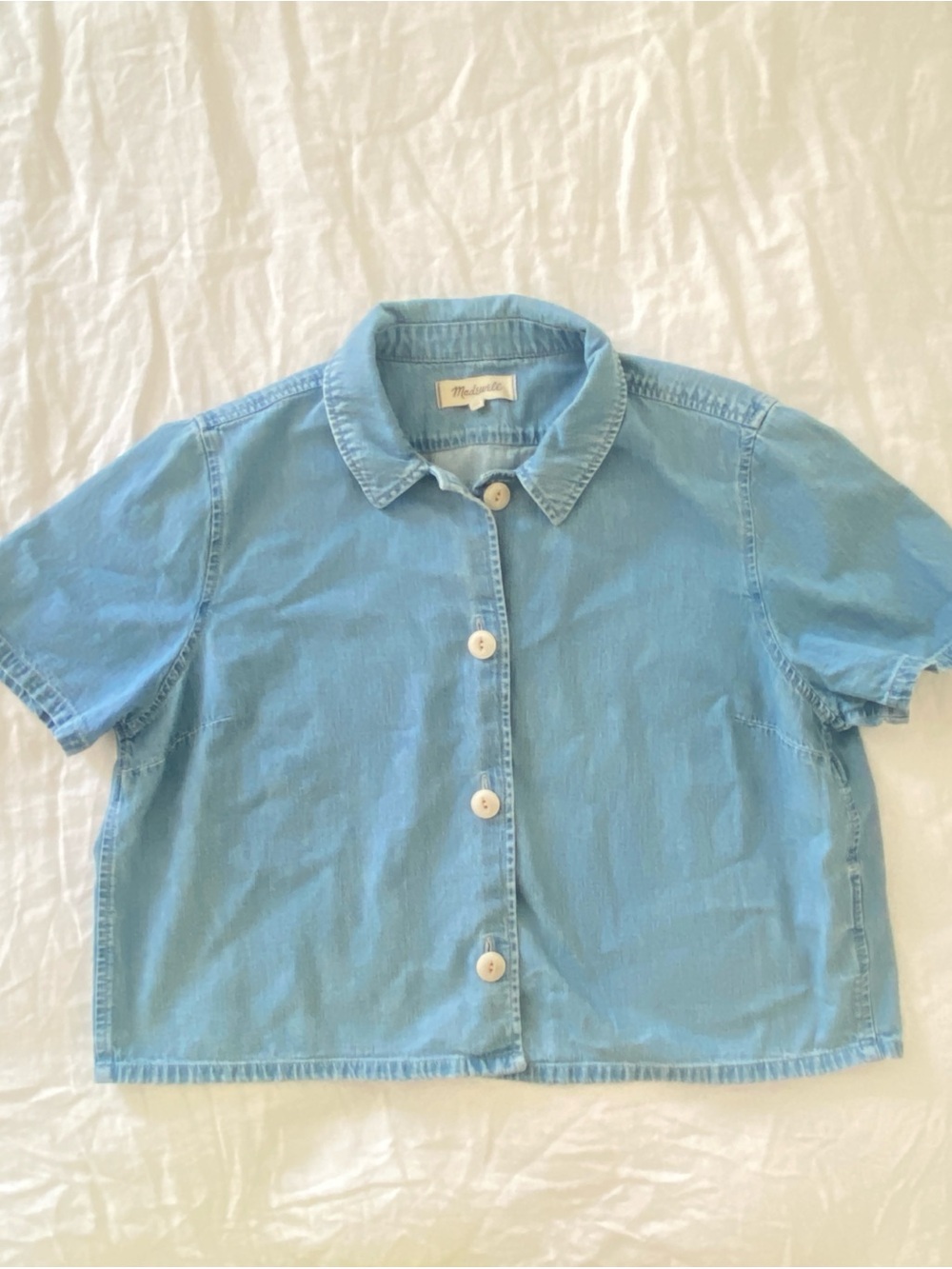 Madewell Light Wash Denim Button-Front Shirt - Picture 2 of 4